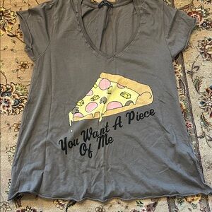 Wildfox Charcoal Pizza Graphic Tee-M